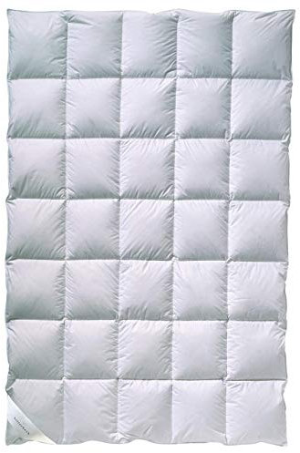 Billerbeck Daunendecke Clivia 90 mittlere Wärmestufe Bettdecke 260 x 240 cm Baumwolle, weiß, Allergiker geeignet