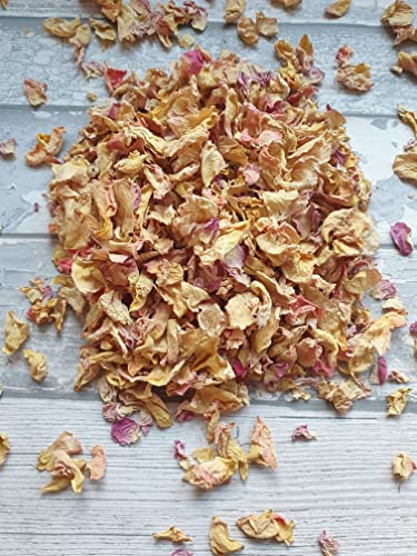 Fun Floral Fusions Confeti biodegradable – 1 litro 10/12 invitados pétalos de rosa y limón, pétalos de flores secas, pétalos de rosa
