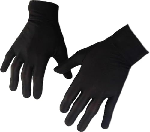 Swift Wear Thin Silk Liner Inner Gloves Ski Motorcycle Skiing Walking Cycling Thermal Glove (Black, M)