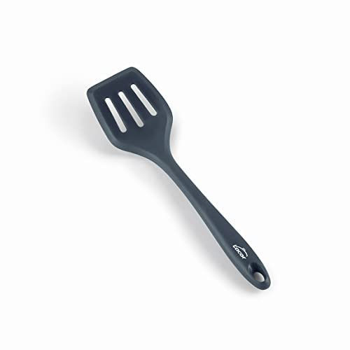 Lacor Spatola da Cucina Grigia, Spatola Traforata, Silicone, Utensili da Cucina, Manico Ergonomico, Antiaderente, Resistente alle alte Temperature, Lavabile in Lavastoviglie, Lunghezza 29 cm, 64468