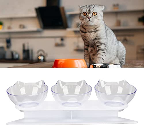 Cuenco para Gatos, Cuencos para Platos para Mascotas con Soporte Antiderrames, Cuencos Inclinados para Comida de Gatos, Fatiga de Bigotes, Cuencos Elevados para Gatos, Cuencos Ortopédicos para Gatos