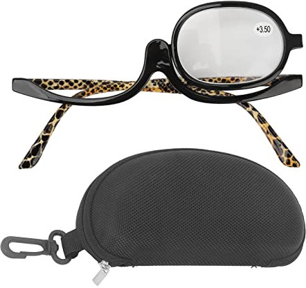 Gafas De Una Sola Lente,Gafas De Presbicia Oscilantes Hacia La Izquierda Y Hacia La Derecha,de Mediana Edad Y Mayores,Gafas De Maquillaje Auxiliares Con Estuche Para Gafas(+3.50)