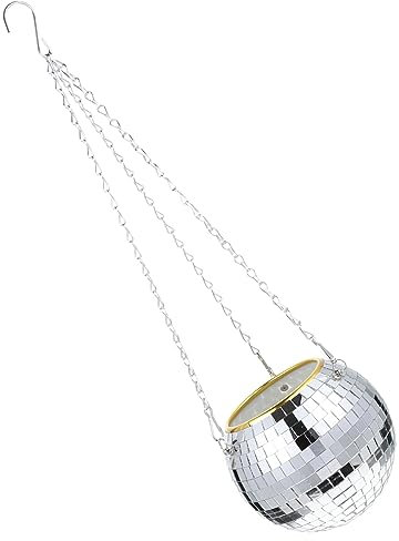 Supvox Blumentopf würfelunterlage einhelll beileight Pendant lamp Gartentöpfe Disco-Kugel-Pflanzenaufhänger hängender Pflanzer für die Dekoration Pflanzkübel in Kugelform Plastik Silver