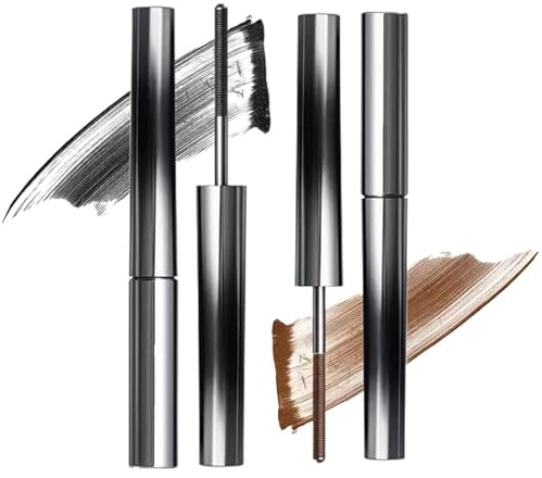 2 Stöcke Metal Mascara,Wasserfest, Lang, Klassischer Schwung, Kein Verkleben,Kein Verschmieren,Mehr Volumen für Außergewöhnliche Looks,Wimperntusche für Extra Definition