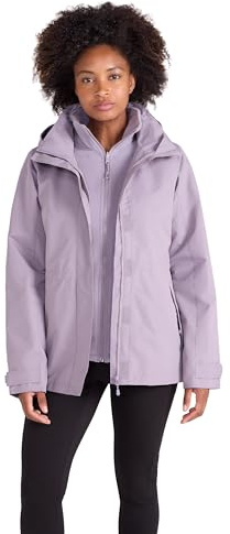 Fell Veste 3 en 1 pour Femme - Veste Imperméable Et Polaire Microfleece, Parka Légère Et Déperlante À Capuche pour Dame - Voyage, Randonnée