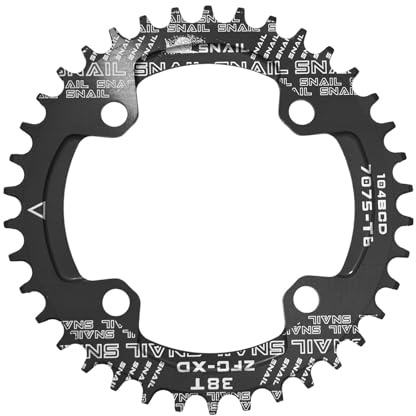 ENGWE MTB Bike Chainring 104BCD Narrow Wide Chainring, 32T 34T 36T 38T Round Oval Chainrings, Aluminum Single Chainrings Chainwheel, Fits 8 9 10 11 Speed Chains (Round, 38T)
