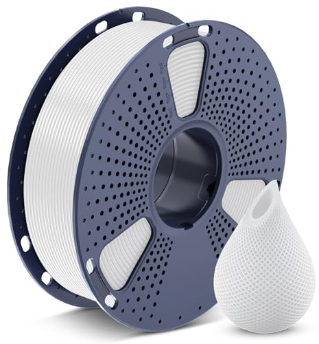 SUNLU PETG-filament 1,75 mm, mindre töjning, god vidhäftning mellan skikten, hög seghet Filament för 3D-skrivare 1,75 ± 0,02 mm, 1 kg-spole (2,2 lb), vit PETG