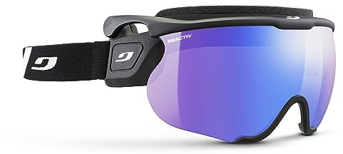 Julbo Sniper Evo L Langlauf-Ski-Visier für Damen & Herren I REACTIV Photochromic oder Spectron Linse für breite Gesichter, Schwarz/Weiß, Large