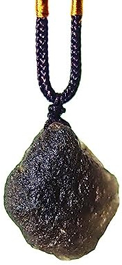Saffordite Cintamani Stenhalsband, Äkta Arizona Obsidian Tektite Råkristaller, Oregelbunden Form