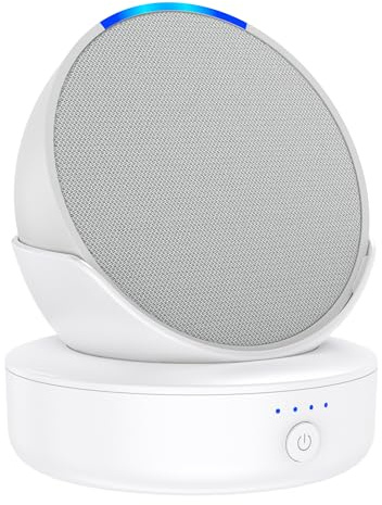 PlusAcc Akku für POP - Tragbare Akkustation，Batterie für XIAO DU, Ladestation Batterie für Wohnzimmer Küche Schlafzimmer Outdoor (Ohne Lautsprecher) (Weiß)