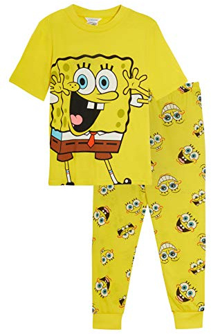 SPONGEBOB SQUAREPANTS Kids Snuggle Pyjamas 11-12 Years Yellow