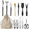 13 Pezzi Kit Bonsai, Bonsai Kit con Portaoggetti Borsa, Kit per Bonsai, Kit Jiardinaggio, Set Giardinaggio Adatto per Interni Esterni Piante Fiori Bonsai Giardini (Nero)