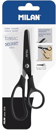 MILAN® Blíster tijeras Basic Colour negro, serie especial Shadow