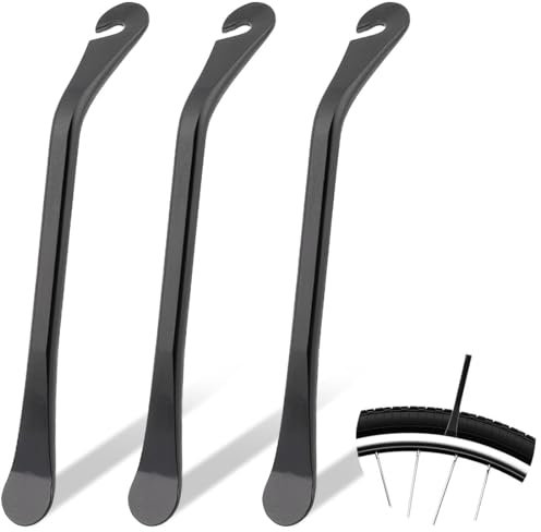 3 Stücke Kohlenstoffstahl Reifen Hebel,Reifenheber aus Metall,Fahrrad Reifenheber,Stark Robust Fahrradreifen Montagewerkzeug,Reparatur Fahrrad Schlauch Beste Reifenwechsel Werkzeug