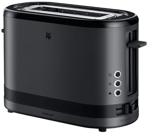 WMF Küchenminis 1-Scheiben Toaster mit Brötchenaufsatz, für 1 XXL-Scheibe, Auftau-Funktion, Langschlitztoaster mit 7 Bräunungsstufen, 600W, Toaster Edelstahl, schwarz matt