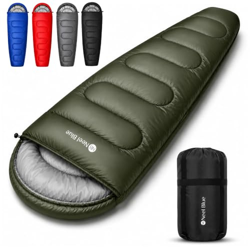 Trimming Shop Mummy Sleeping Bag 6ft Adults 3-4 Season -Green