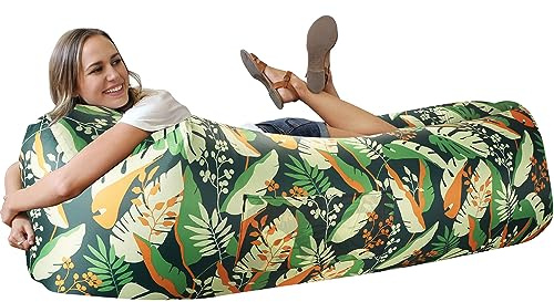WEKAPO Uppblåsbar soffstol – camping- och strandtillbehör, bärbar uppblåsbar soffa för vandring, gräsmatta, inomhus/utomhusfilmer och musikfestivaler. Lätt och enkel att installera lufthängmatta