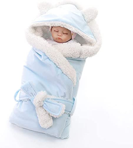 Wickeldecke Baby Warme Babydecke Plüsch Winter Kuscheldecke Neugeborene Weiche Schlafsack mit Kapuze Einschlagdecke Kleinkind Pucksack Decke Herbst Frenulum Puckdecke für Mädchen Junge
