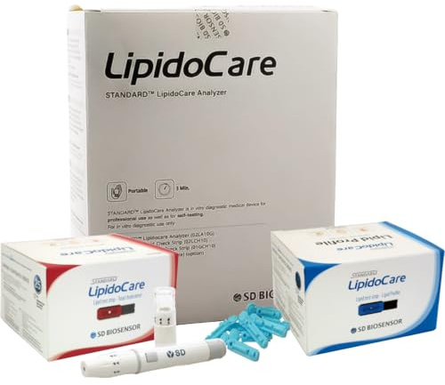 LipidoCare Meter + Total Cholesterol Strips + Lipid Profile Strips + Lancing Device and Lancets
