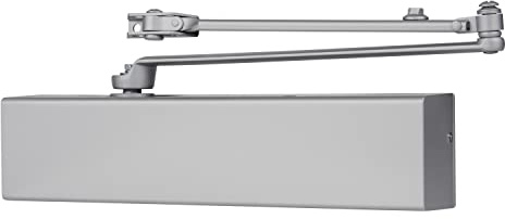 BRINKS Commercial - Heavy Duty All-in-One Commercial Door Closer, Aluminum Finish - Adjustable from Size 1 to Size 5 with a 180-Degree Opening Range