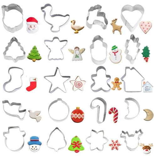Mini Ausstechformen Weihnachten Set 20 Stück Edelstahl Ausstechformen Set zum Backen