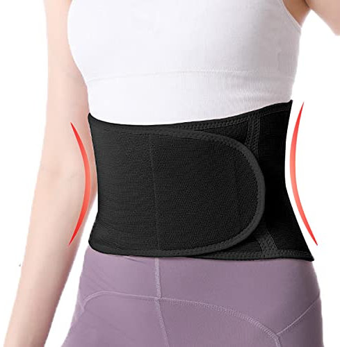 USUN Bauchgurt Elastischer Rückenwärmer Wärmegürtel Elastische-Selbsterhitzungsgürtel Taille Unterstützung-Rückbildungsgürtel Nach Geburt Bauchbinde Bequeme Belly Slim Bauchgurt (Schwarz, L)