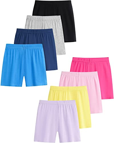 Domee Shorts Cycliste Legging Court sous Robe Fille Lot de 8 Couleur Unie Classique 10-11 Ans (Fabricant Taille 170)