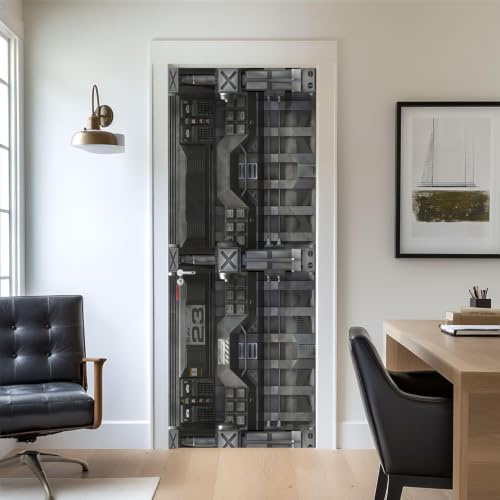FLFK 3D Door Mural Peel and Stick 77x200cm - Self-Adhesive Door Stickers Wallpaper Wall Poster Decals for Bedroom Home Decor(2Pcs/Set)
