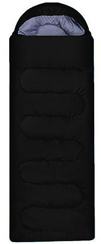 True Face Lightweight Camping Sleeping Bag Portable Rectangular Sleep Bag for Outdoor, Hiking, Travel & Backpacking Black