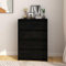 Beistellschrank, Waschbeckenunterschrank mit Füßen Vorratsschrank mit Türen Vitrinenschrank Vintage Kommode mit Schubladen Geeignet für Bäder Balkon Flur Schwarz 60x36x84 cm Massivholz Kiefer