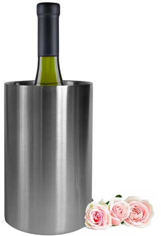 Sendez Vinkylare dubbelväggig rostfritt stål flaskkylare champagnekylare, drickkylare