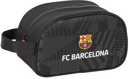 Safta F.C. Barcelona svart - medelstor skolväska för barn med handtag, barnväska, anpassningsbar till vagn, lätt att rengöra, bekväm och mångsidig, kvalitet och styrka, 26 x 12 x 15 cm, svart färg,
