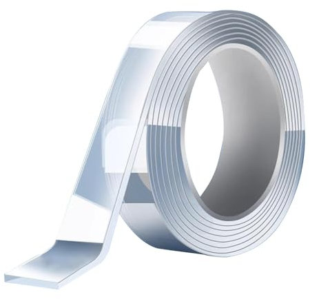 Doppelseitiges Klebeband – Doppelseitiges Klebeband für hohe Beanspruchung | Doppelseitiges Klebeband | Robuste transparente Klebebandrolle | Klebeband, abnehmbares, schneidbares, wasserfestes Montage