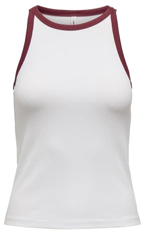 Only Mujer Onlvela Life S/L Top JRS, Blanco Brillante, M
