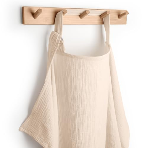 Comfy Cubs Muslin Nursing Cover, Pack of 1, 100% Muslin Breastfeeding Cover - Soft & Breathable Baby Nursing Scarf with Adjustable Neck Strap - Portable, Lightweight & Privacy Coverage - Sand