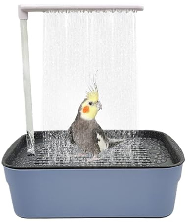 Automatic Bird Bath, Pet Bathtub With Circulating Faucet Contains, Bird Shower Bathing Tub Container Cage Accessory, Bird Bath For For Cage Medium Birds African Grey