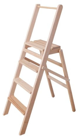 Sgabello Alto 4 Gradini, System Secury, Pieghevole e Antiscivolo, Maxi Portata 120kg, 38.5x73.5x117 cm, Made in Italy