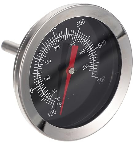 GARIOUANS termometro de horno carne de termómetro de parrilla alimento de termómetro de carne Parilla termómetros de barbacoa termómetros bimetálicos Acero inoxidable Negro