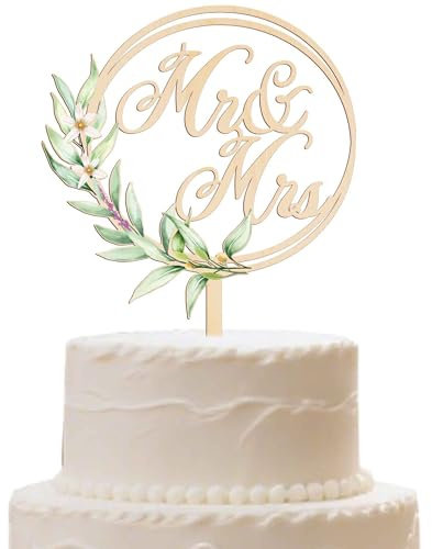 Wooden Mr&Ms wedding cake decoration suitable for groom and bride engagement and wedding cake decoration