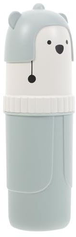 HOOWIFFY Porte-brosse à Dents de Voyage Bleu Compact en Plastique, Boîte de Rangement Multifonction pour Brosses à Dents et Dentifrice, Gobelet Amovible pour Camping, Hôtel et Salle de