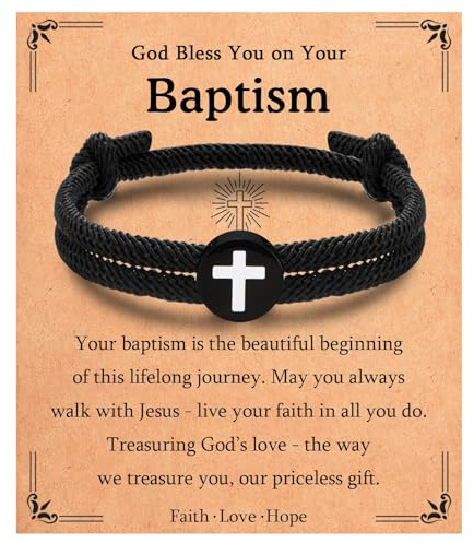 EYQV Christening Gift for Boy, Cross Bracelet