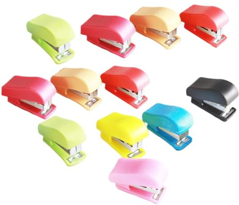 Mobestech Mini Grapadora de Escritorio Portátil, Manual, Tamaño Pequeño, 24 Unidades con Grapas, Color Aleatorio, para Oficina, Hogar y Uso Escolar, Accesorios de Papelería