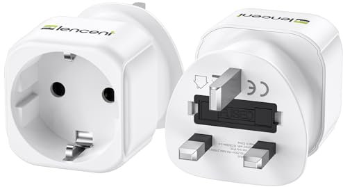 LENCENT 2X Reiseadapter Netzadapter Deutschland zu UK Reisestecker Stromadapter Typ G Schuko für GB England Irland Dubai Mauritius Singapur Wand Steckdose