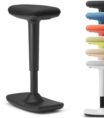 TREND OFFICE to-Swift, Bürohocker, Stehsitz, Stehhilfe, Sitzhocker mit Wippfunktion ergonomisch und höhenverstellbar (50-75 cm) für gesundes und aktives Sitzen, by Dauphin (schwarz)