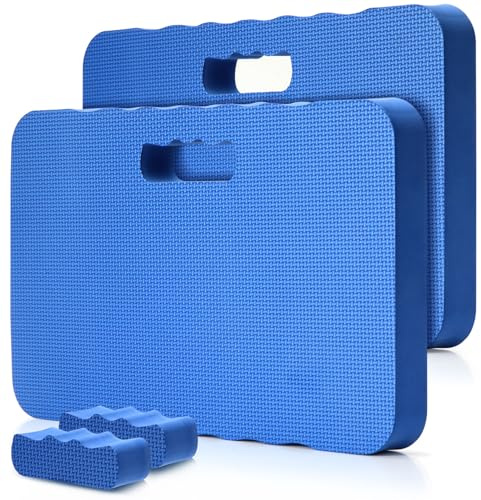 Ohuhu Protège-Genoux de Jardinage 2 Pièces, Tapis de Genoux Protection pour Genoux, Genouillère Extra épaisse pour Le Jardinage, Le Travail, Le Bain de bébé, l'exercice, 43 x 28 x 4 cm Bleu