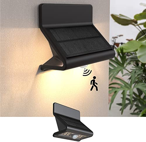 AURAXY Solar Motion Sensor Security Lights Outdoor, Bright Waterproof LED Lights, Wireless Solar Wall Light to Protect Your Home for Front Door Yard Backyard Garage Porch Fence