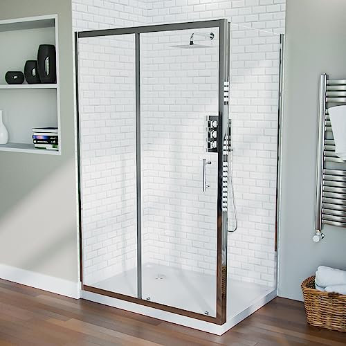 Shower 1200 mm Sliding Door with 900 mm Frameless Glass Side Panel Screen