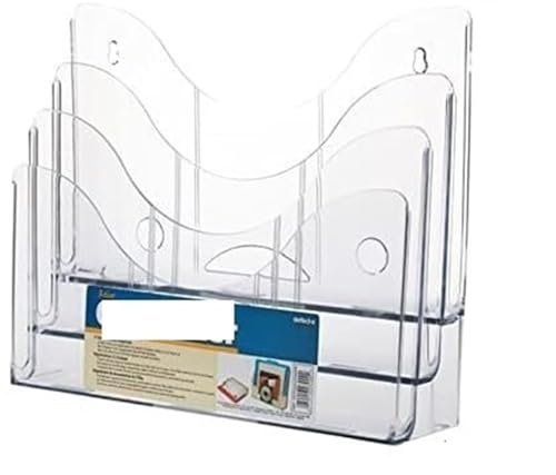 Wandmontierter Dokumentenhalter, Dokumentenhalter for Briefe, A4, 3-lagiges transparentes Acryl-Präsentationsregal, for Literatur, Broschüren, Broschüren, Menüs, Flyer, Zeitschriftenbroschürenhalter