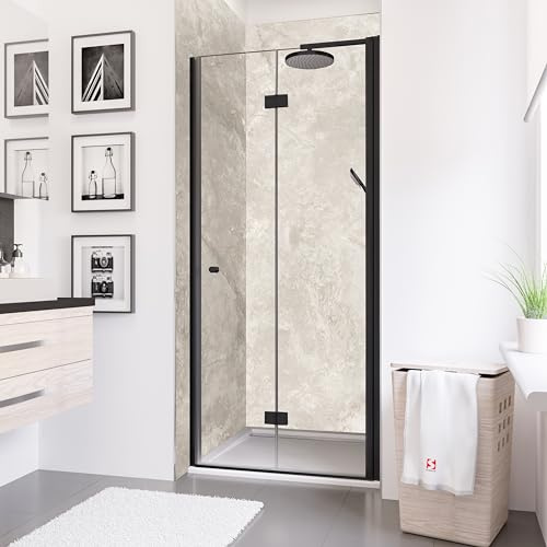 Schulte porte de douche pivotante-pliante niche 90x192 cm droite noir