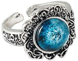 Gaweco Elden's Dark Moon Ring, verstellbar, Cosplay-Schmuckzubehör, 34, Zink, Ohne Edelstein